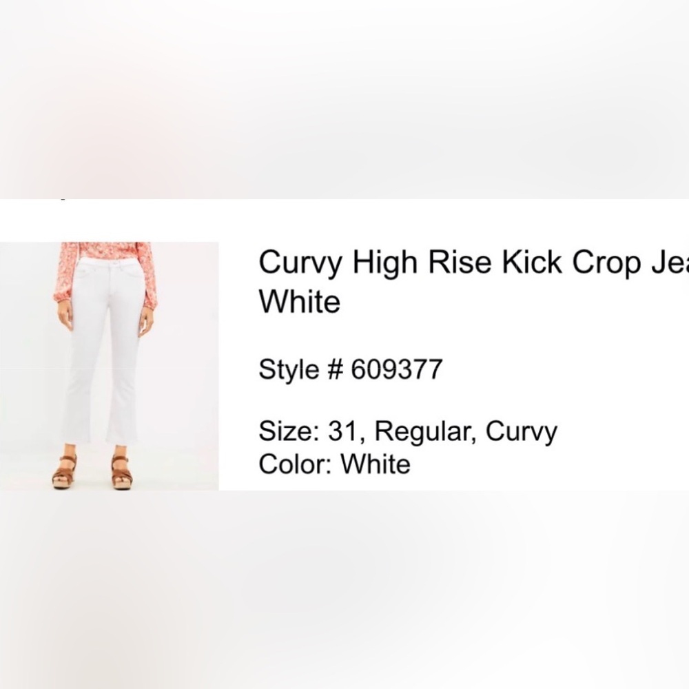 Women’s LOFT White Jeans with tan stitching